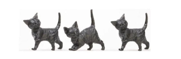 Set of 3 Micro Miniature Black Cats, 1