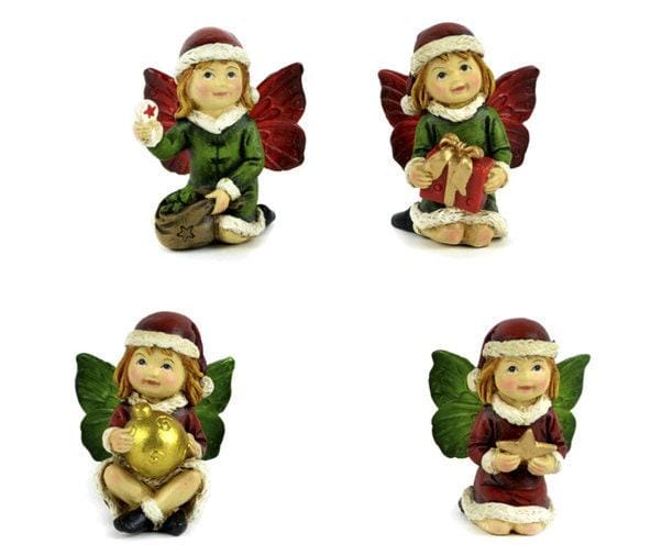 Christmas Girl Fairy, Red Winged Fairy, Green Winged Fairy, Holiday Girl Fairy, Christmas Holiday Decor