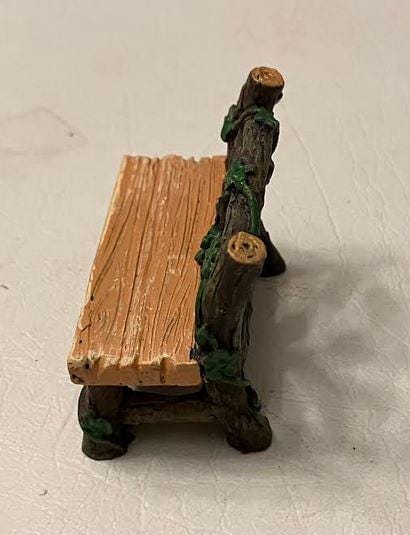 Miniature Faux Wood Bench with Vines, 2