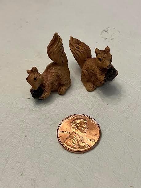 Two Micro Miniature Brown Squirrels