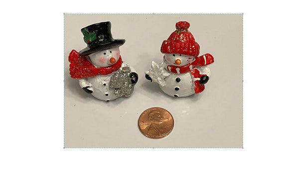 Miniature Pair of Holiday Snowmen
