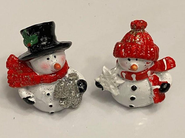 Miniature Pair of Holiday Snowmen