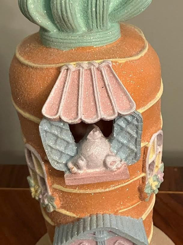 Carrot House with Bunnies Glittery Light Up LED Spring House 8