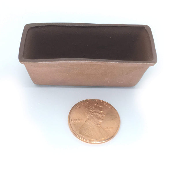 Set of 3 Micro Mini Brown Planters,