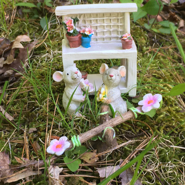 Spring Mice Fairy Garden Set