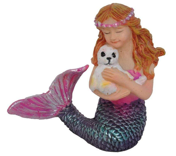 Mermaid with an Animal, Green, Pink Or Blue Mermaid Choice, Sitting Mermaid, Beach Cake Topper