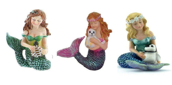 Mermaid with an Animal, Green, Pink Or Blue Mermaid Choice, Sitting Mermaid, Beach Cake Topper