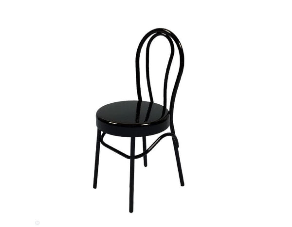 Black Metal Dollhouse Chair, Dollhouse Kitchen Chair, Miniature Retro Diner Chair, Dollhouse Furniture