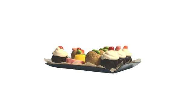 Dollhouse Miniature Cake Tray, Miniature Dessert Tray, Dollhouse Kitchen Supply