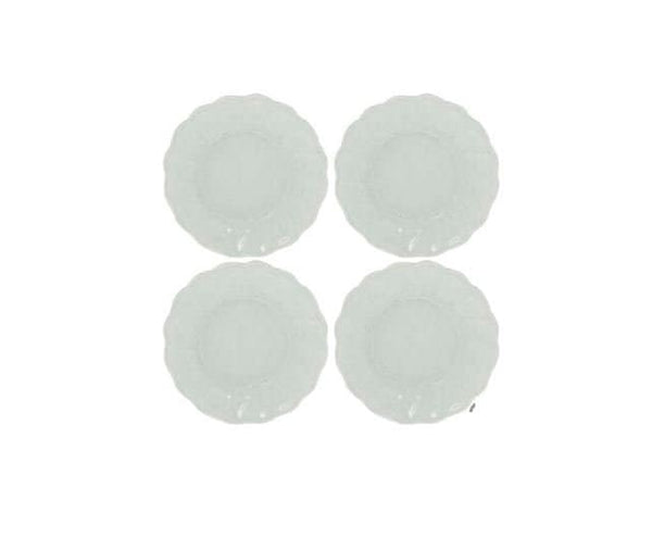 Set of 4 Dollhouse Plates, Miniature White Metal Plates, Dollhouse Kitchen