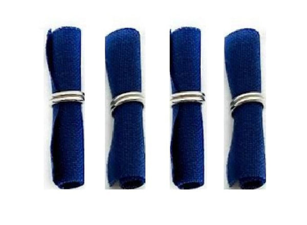 Set of 4 Dollhouse Navy Blue Placemats and Napkins, Miniature Dark Blue Kitchen Table Mats and Napkins