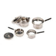 Dollhouse Miniature 8 Piece Chrome Pots with Lids