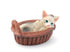 Miniature Cat in a Basket, Dollhouse Kitten Basket, Cat Cake Topper