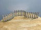 2" High Whitewashed Wood Picket Fence