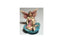 Miniature Pink Wing Fairy Sitting on a Blue Flower