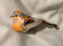 Miniature Artificial Orange White & Brown Bird on a Clip