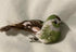 Miniature Artificial Green White & Brown Bird on a Clip