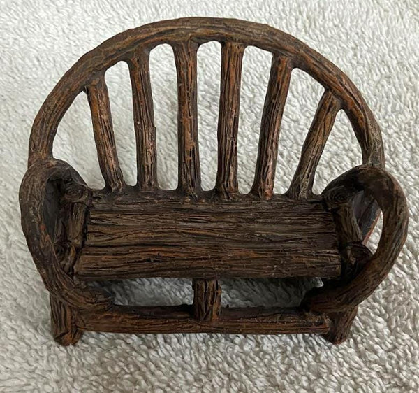 Miniature Mountain Furniture, Appalachian Bench, Chair & Table, Fairy Garden Furniture
