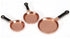 Set of 3 Dollhouse Copper Frying Pans,