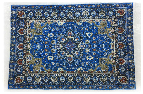Dollhouse Miniature Blue Oriental Rug
