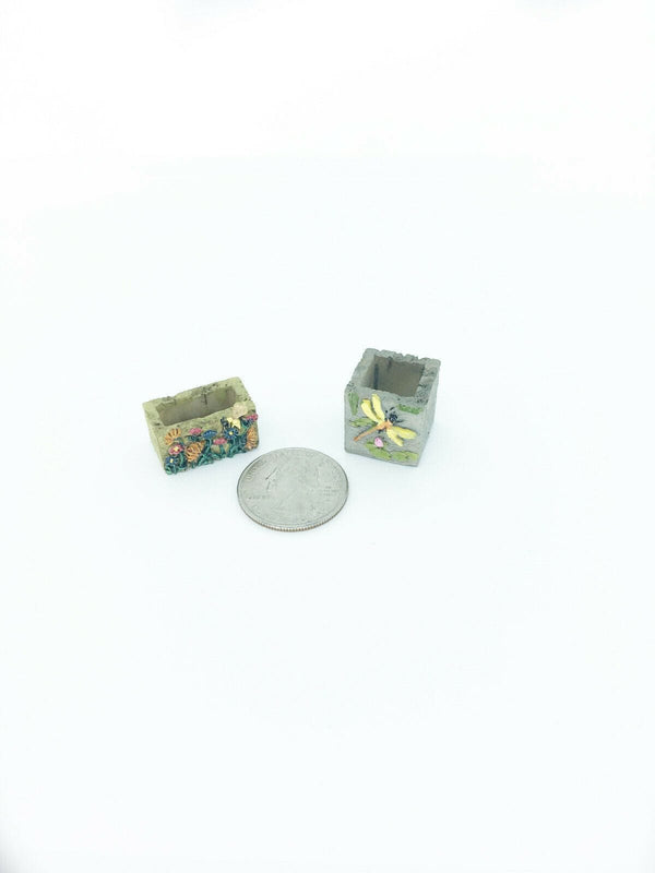 Miniature  Resin Planter Box Pair