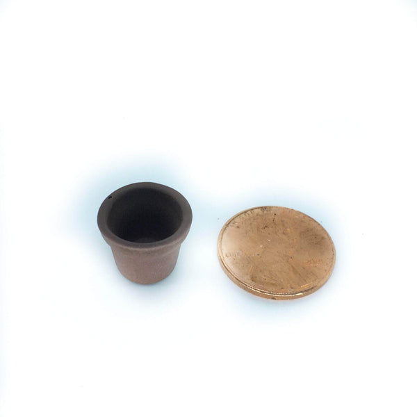 Set of 3 Micro Mini Brown Planters,