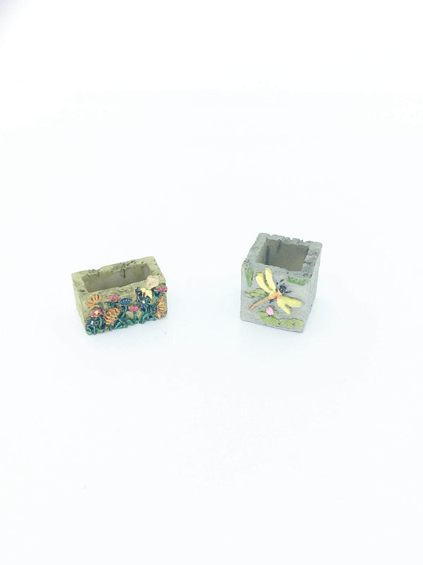 Miniature  Resin Planter Box Pair