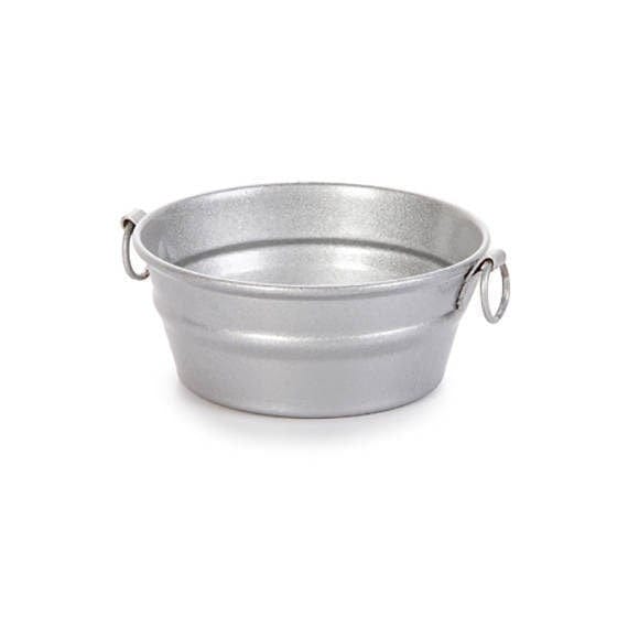 Metal Washtub, Fairy Garden Miniature Tub with Handles, Dollhouse Accessory, 1.75" Tub