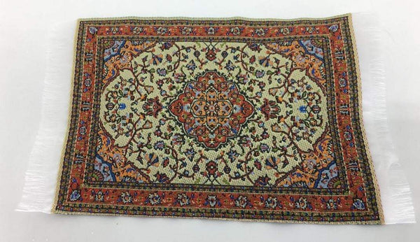 Dollhouse Red Orange and Cream Oriental Rug