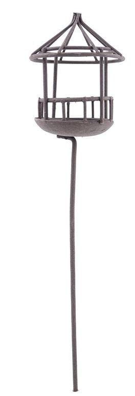 Rustic Brown Wire Bird Cage on Stand, 8&quot; Metal Bird Cage on Pick