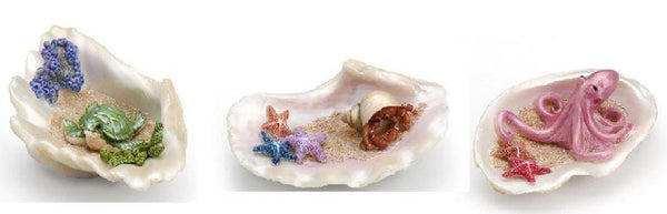 Choice of Turtle, Crab, Octopus in a Shell, Ocean Animal in White Shell,  Beach Theme Cake Topper and Gift Idea