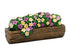 Spring Planter with Resin Yellow and Pink Flowers, Dollhouse Flowers, Miniature Fairy Garden Resin Flowers