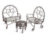 Miniature Rustic Patio Set, Dollhouse Fairy Garden Metal Furniture, Fairy Garden Accessory