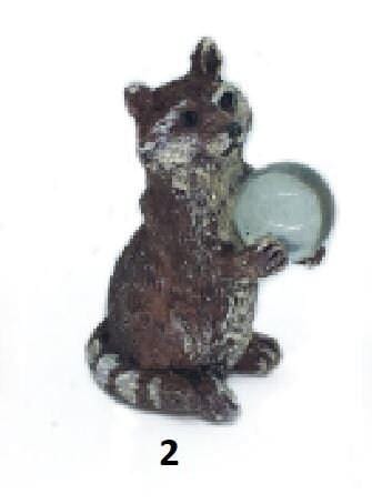 Miniature Animal Holding Gazing Ball, Choice of Fairy Garden Animals,  1.5