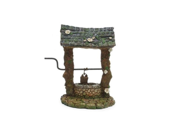Fairy Garden Well with Bucket, 5" Spring Garden Well with Movable Crank, Fairy Garden Accessory