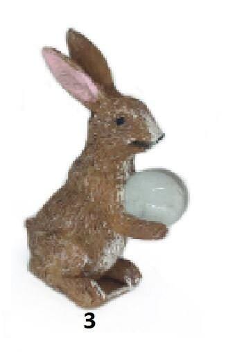 Miniature Animal Holding Gazing Ball, Choice of Fairy Garden Animals,  1.5