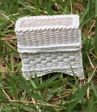 Choice of Miniature White Planter, Dollhouse Planter, Faux Wicker White Planter