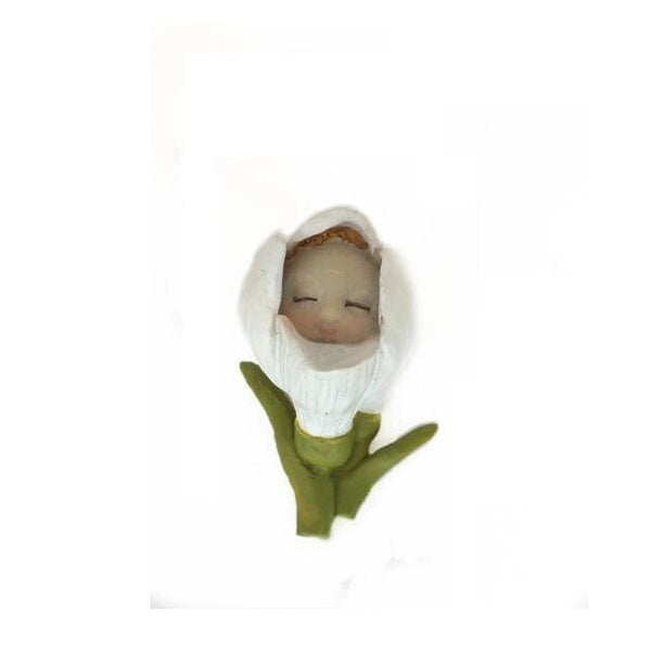 White Flower Bud Baby, Baby Shower Cake Topper