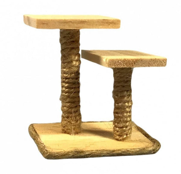 Miniature Cat Stand and Scratching Post, Dollhouse Cat Accessory