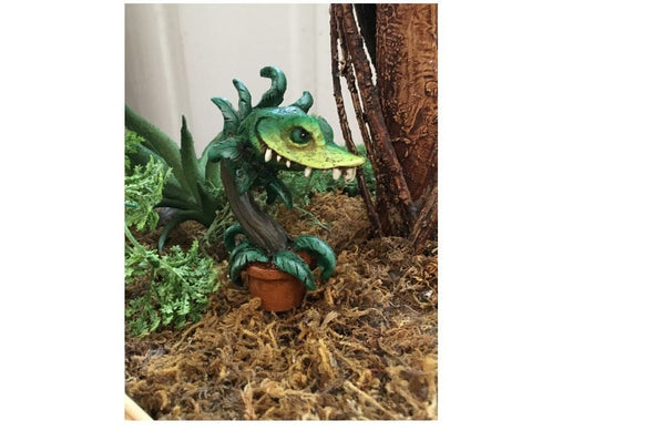 Fang, Plant Stake Monster, Miniature Dragon for Potted Plant, Terrarium Plant Stake, Whimsical Plant Creature