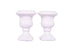 Pair of Miniature Planters, Classic White Dollhouse Plant Urns