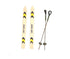 Dollhouse Miniature Snow Skis with Poles, 4" White Snow Skis