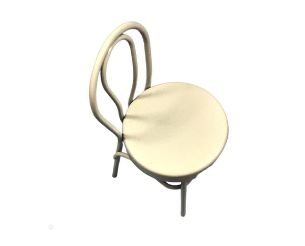 White Metal Dollhouse Chair, Dollhouse Kitchen Chair,  Miniature Retro Diner Chair, Dollhouse Furniture