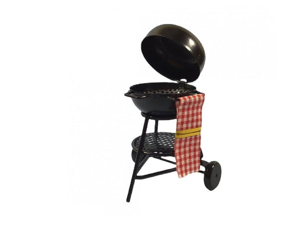 Miniature Kettle Barbeque Grill,  Dollhouse Outdoor Cooker, Miniature Camp Stove