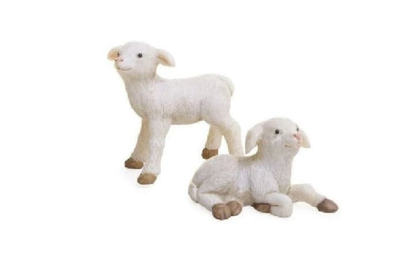 Miniature Pair of Sheep,  Mother Sheep and Her Baby, Farm Animals, Sheep Cake Toppers